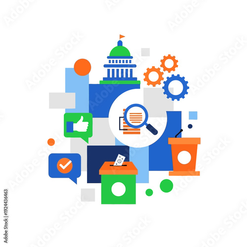 Politics and voting system icons.