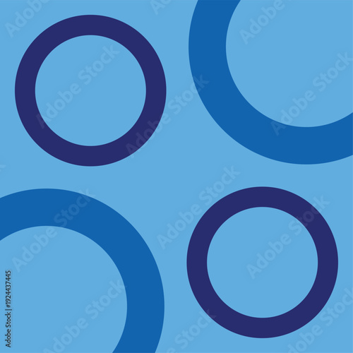 Abstract Blue Circle Pattern with Minimalist Rings, Modern Geometric Vector Illustration on Light Blue Background, Stylish Backdrop for Corporate Branding, Web Design and Digital Graphics Surface