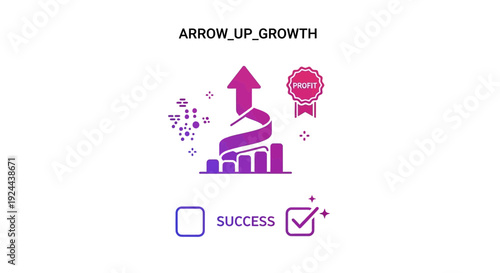 Abstract illustration of upward arrow indicating business growth and success concept