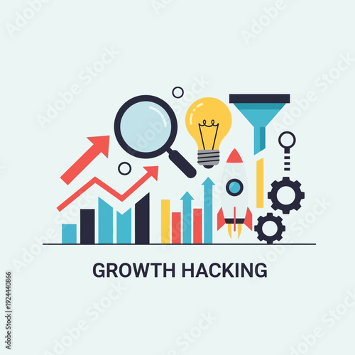 Growth Hacking Business Strategy Concepts.