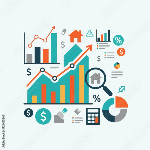 Financial business analysis business chart.