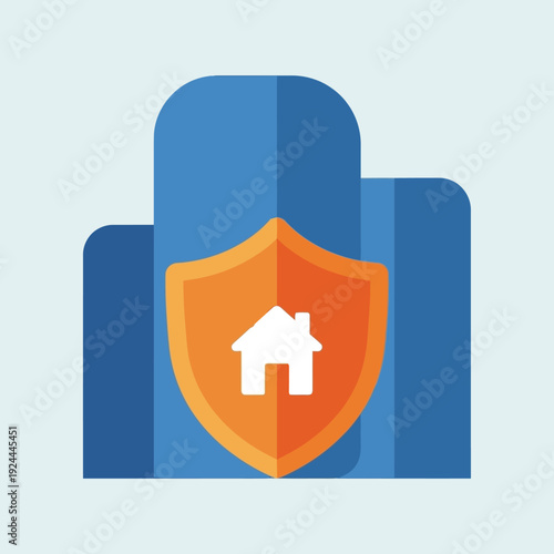 Shield Protecting a House Symbol.