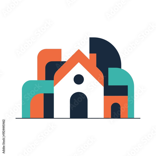 Simple Modern House Icon Design.