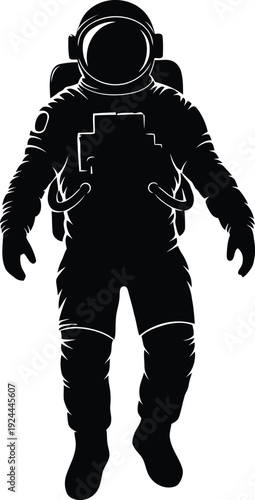 Astronaut in space suit silhouette