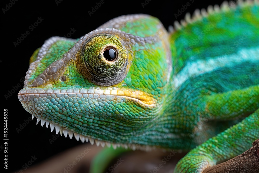 Obraz premium Close Up of a Colorful Chameleon on a Branch