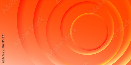 Abstract Orange Radial Gradient Background with Concentric Circle Ripple Texture. vector illustration