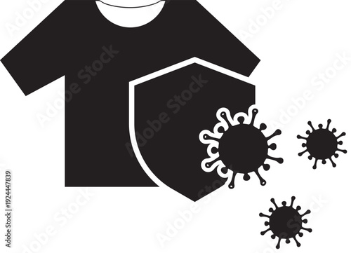 T-shirt protection against bacteria and viruses icon
