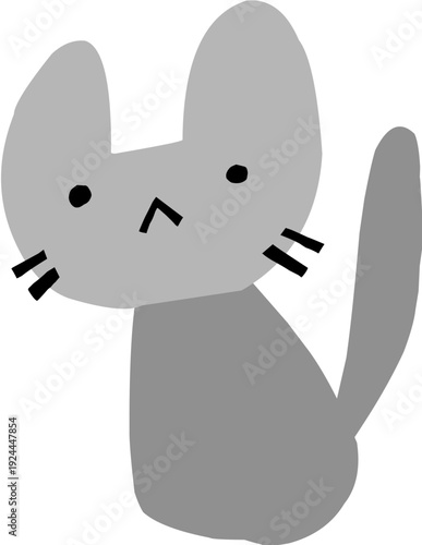 Hand drawn cute cartoon cat sticker