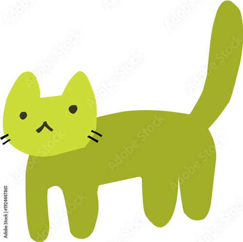 Hand drawn cute cartoon cat sticker