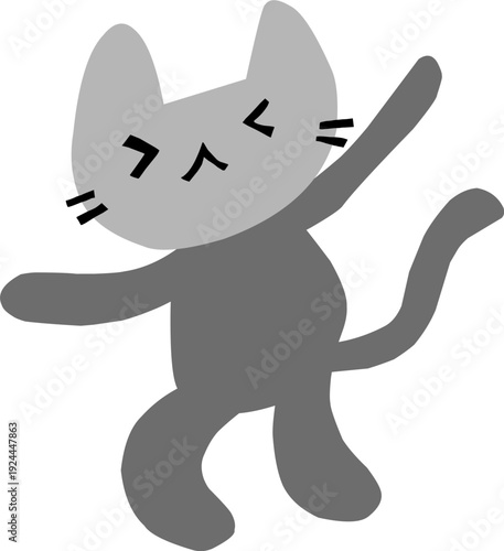 Hand drawn cute cartoon cat sticker