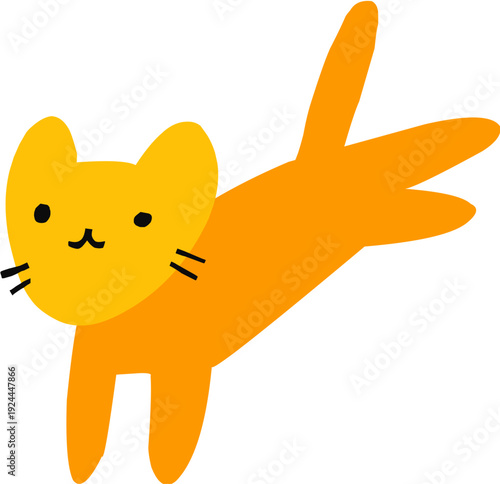 Hand drawn cute cartoon cat sticker