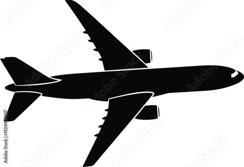 Airplane silhouette in flight