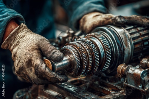 Hands Repair Gearbox System in Workshop During Afternoon Generative AI