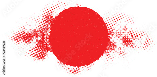 Glitch distorted grunge layer . Noise destroyed texture . Trendy defect error shapes . Overlay grunge texture . Distressed effect .Vector shapes with a halftone dots screen print texture.
