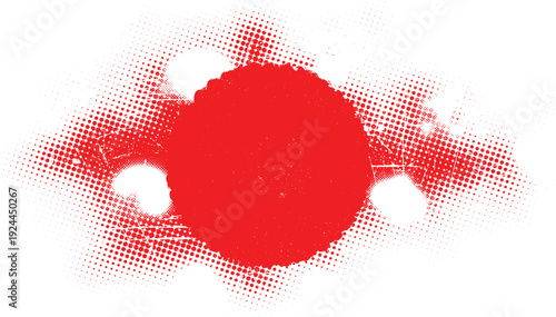 Glitch distorted grunge layer . Noise destroyed texture . Trendy defect error shapes . Overlay grunge texture . Distressed effect .Vector shapes with a halftone dots screen print texture.
