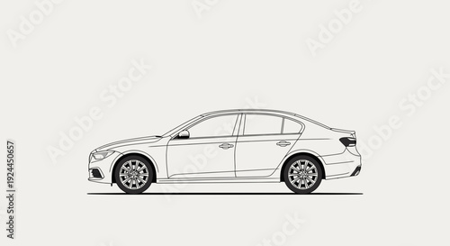 Clean vector illustration of a sedan automobile against a neutral background