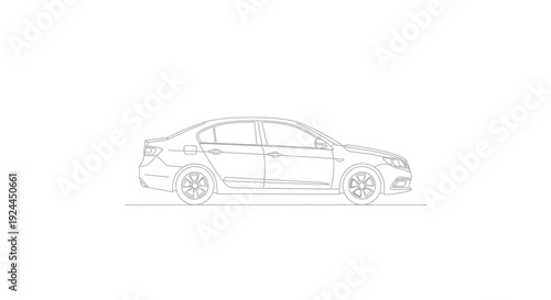 Clean vector illustration of a sedan automobile against white background