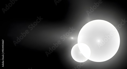 Glowing white ovoid shapes on dark background