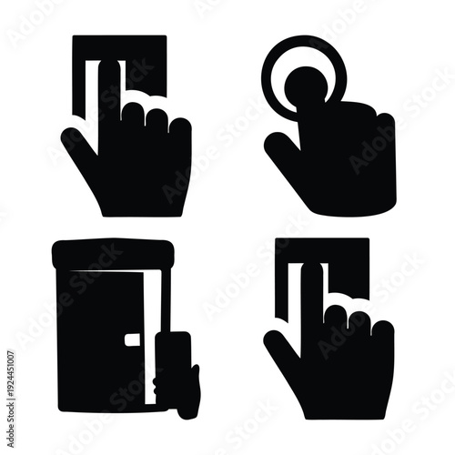 Collection of hand interaction icons for controlling devices and performing actions