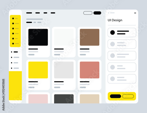 UI Design Dashboard Interface – Modern Admin Panel Web Template Vector