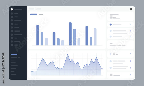 Analytics Dashboard with Charts – Business Data Visualization UI Vector