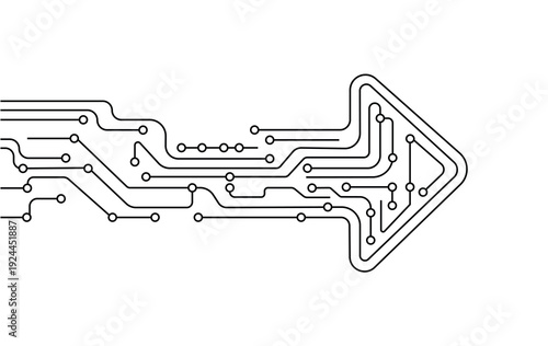 Technology Circuit Arrow – Digital Data Flow Direction Vector