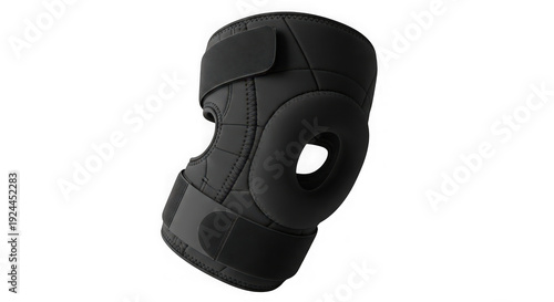 Black knee brace on transparent background isolated on transparent background