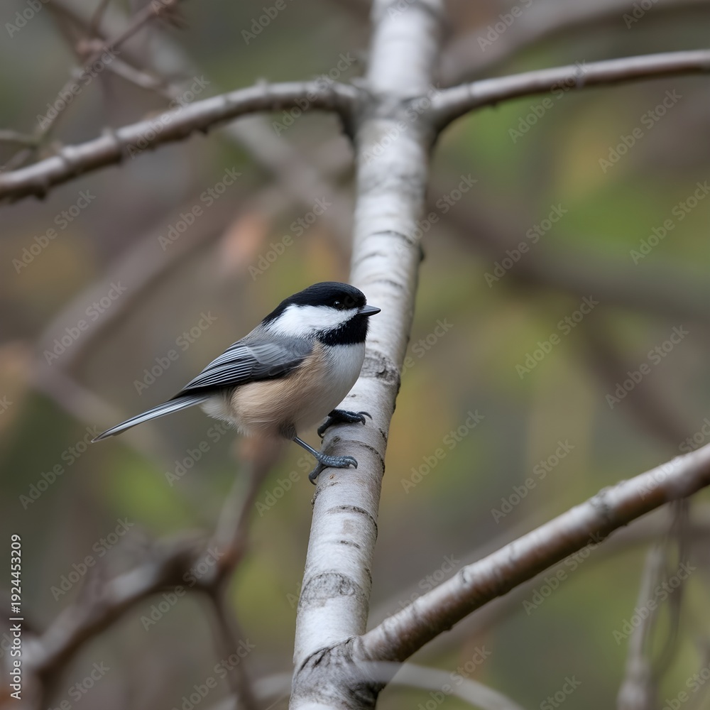Obraz premium A small bird sitting on a tree branch.