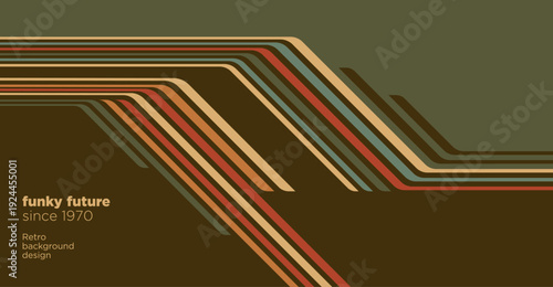 Abstract technology banner design in a retro style with colorful lines. Vector illustration.
