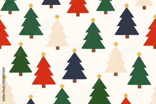 Patrón navideño de árboles estilizados