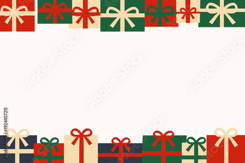 Bordes navideños con regalos y lazos