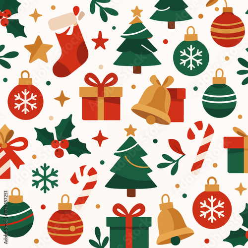 Patrón navideño festivo en tonos cálidos