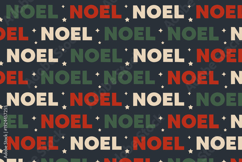 Patrón navideño con estrellas y NOEL