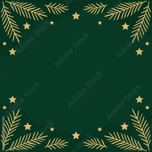 Fondo navideño de lujo en verde y oro