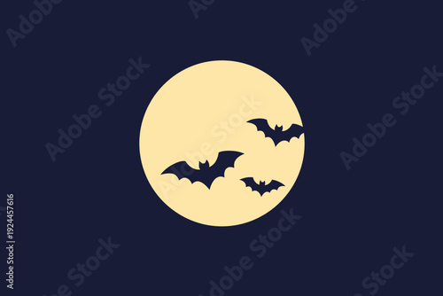 Murciélagos sobre la luna amarilla