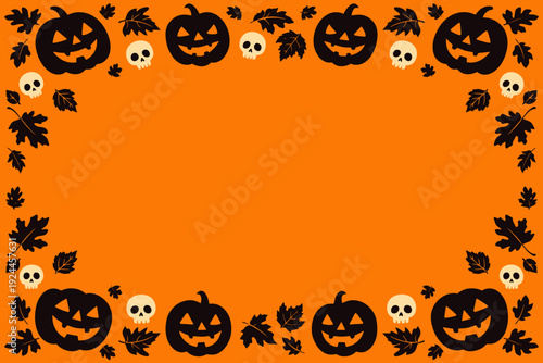 Bordes decorativos de Halloween en naranja y negro