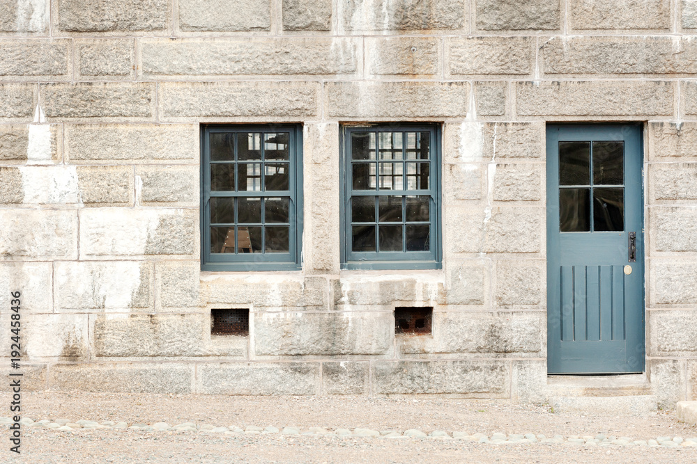 Fototapeta premium Historic stone building in guardhouse in historic Halifax Citadel, Nova Scotia, Canada 