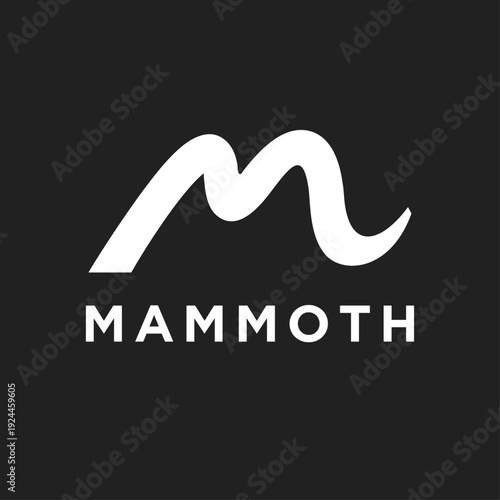 Mammoth Logo with Stylized M Lettermark on Dark Background