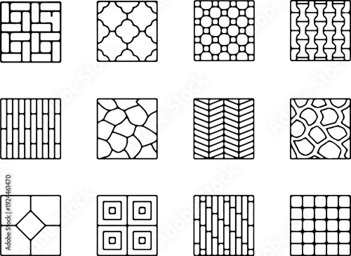 Detailed Abstract Line Art Pattern Set with Hand Drawn Textures, Repetitive Shapes, and Expressive Doodle Illustration Style