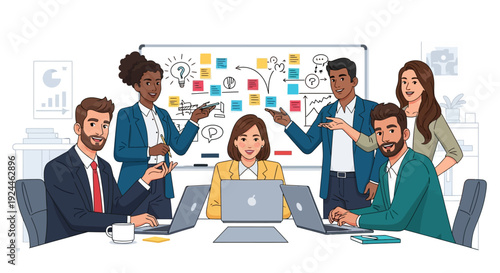 Diverse Team Brainstorming Meeting