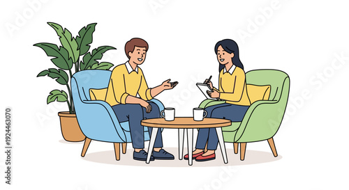 Happy Manager Employee Feedback Discussion