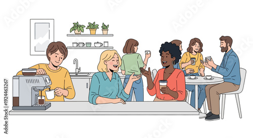 Vibrant Office Team Coffee Break