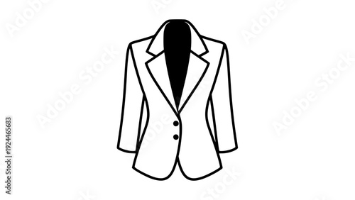 Classic women blazer flat style black white icon