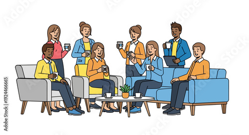 Happy Colleagues Coffee Break