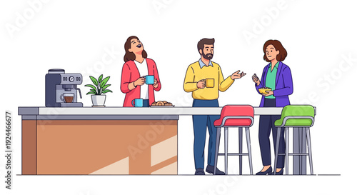 Happy Colleagues Coffee Break Chat