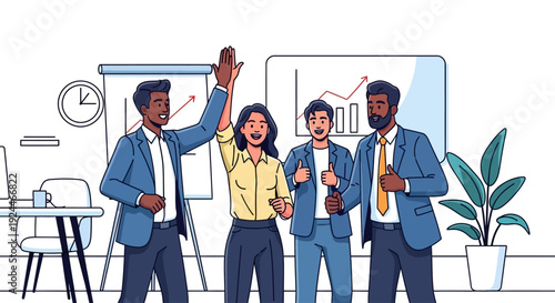 Successful Team Celebrates Office Milestone