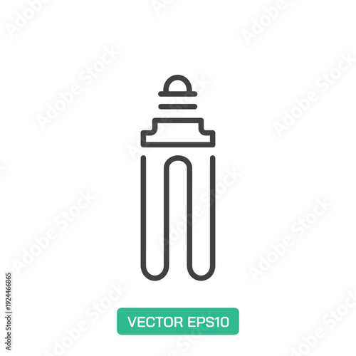 Energy Saving Bulb icon. Thin line icon vector