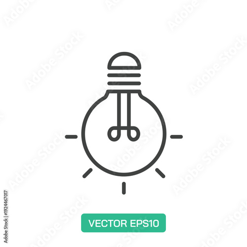 Double Filament Bulb icon. Thin line icon vector