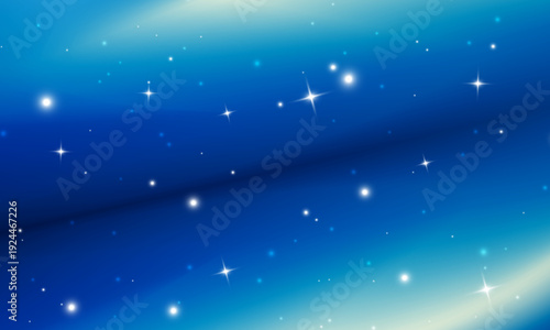Blue gradient background with sparkling stars and soft light glow. Dreamy night sky atmosphere perfect for banners, wallpapers, presentations, fantasy themes, and digital backgrounds.