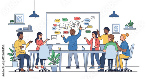 Energetic Team Brainstorms Creative Office Ideas